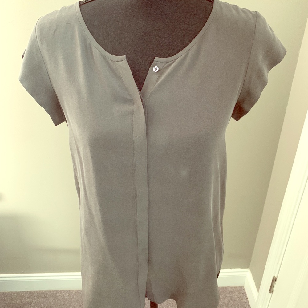 Small Joie Silk Button Blouse Grey